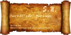 Serfőző Mariann névjegykártya